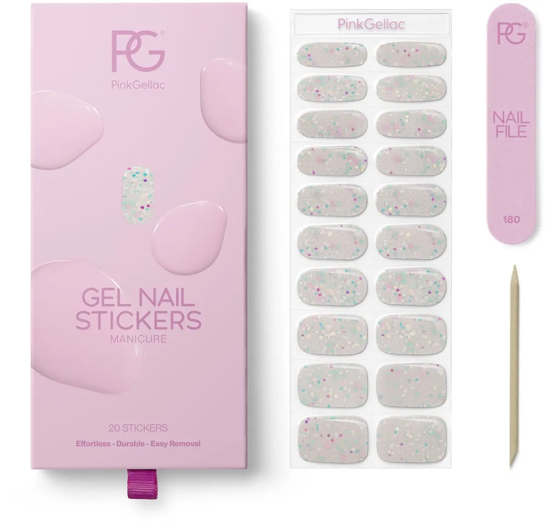 Pink Gellac UV Nagelstickers Confetti Crush 030 - 20 Stuks