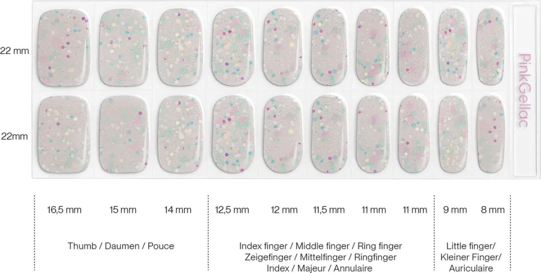 Pink Gellac UV Nagelstickers Confetti Crush 030 - 20 Stuks