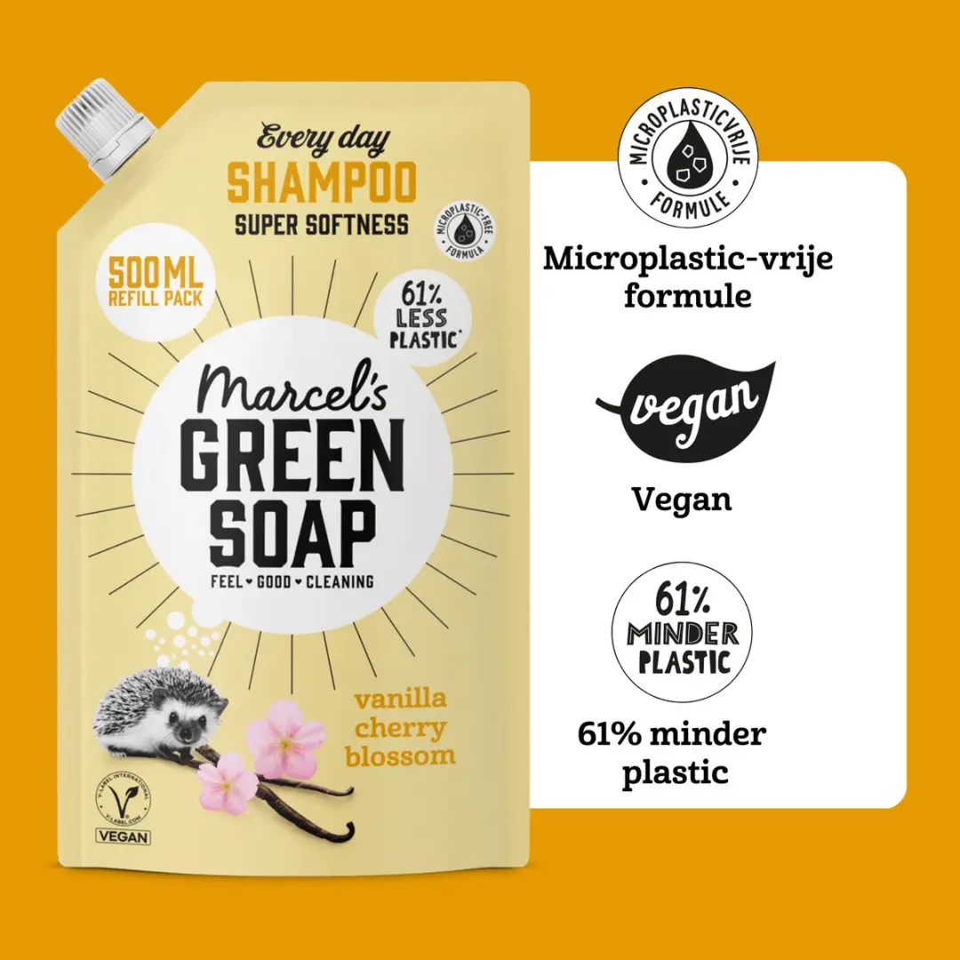 Marcel's Green Soap Shampoo Navulling Vanille & Kersenbloesem 6x500ml
