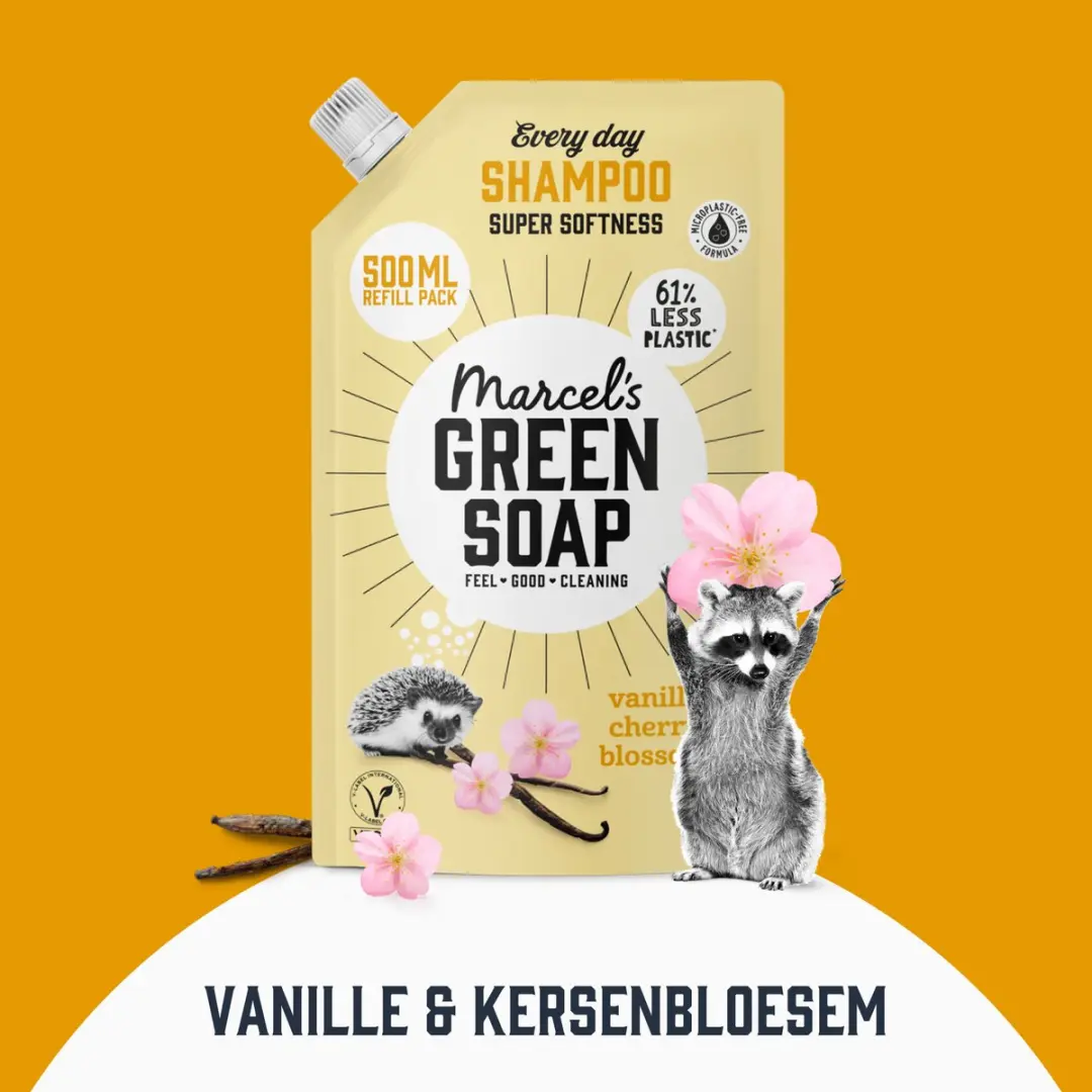 Marcel's Green Soap Shampoo Navulling Vanille & Kersenbloesem 6x500ml