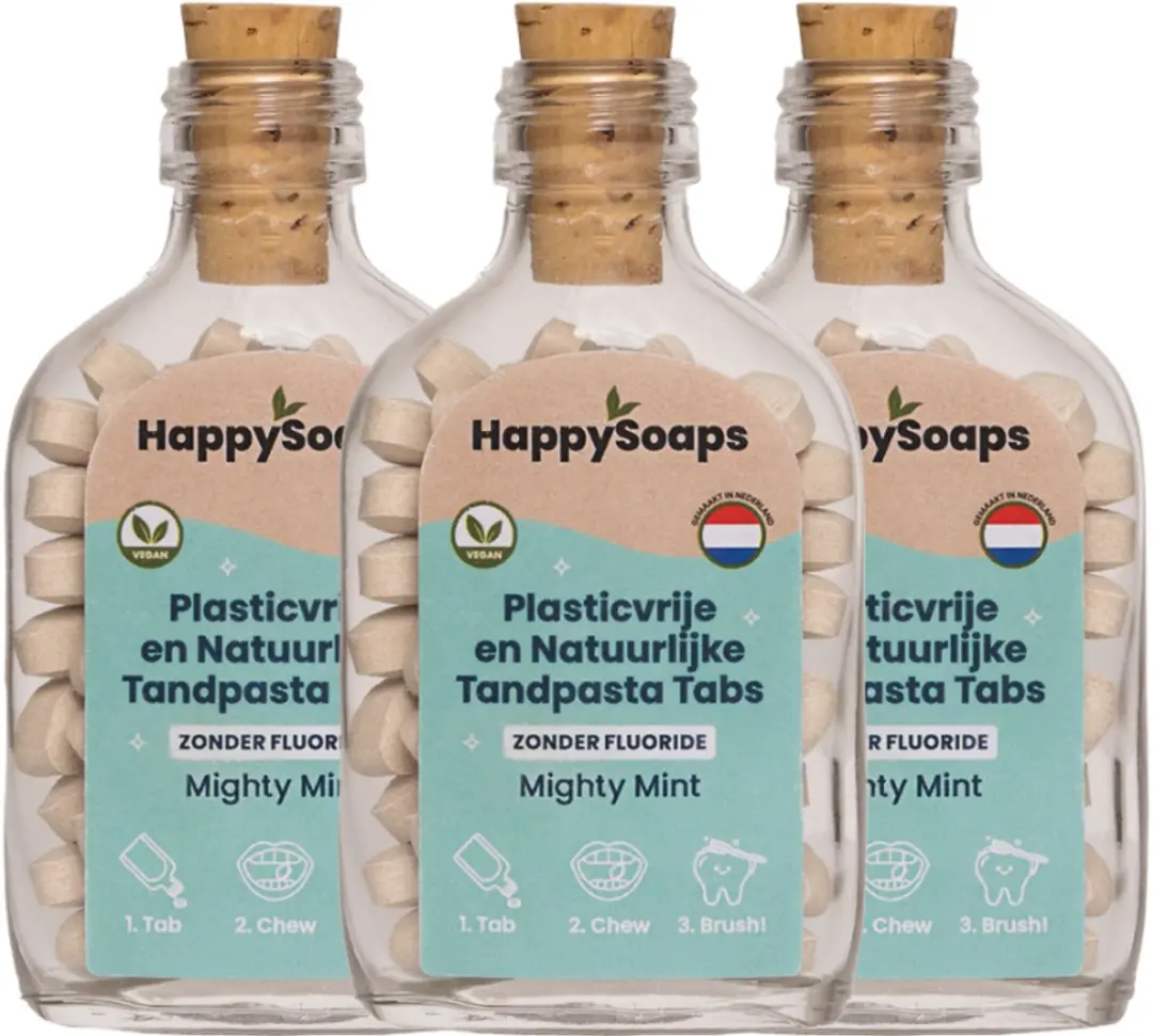 HappySoaps Kwartaalbox Tandpasta Tabs Zonder Fluoride