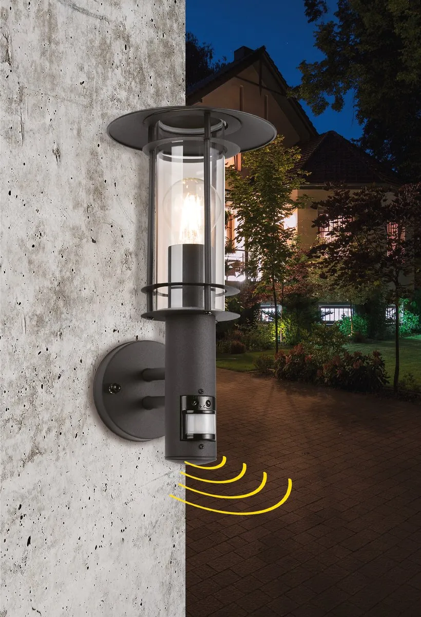 Eglo Lisio 1 Wandlamp Buiten E27 Sensor - Zwart