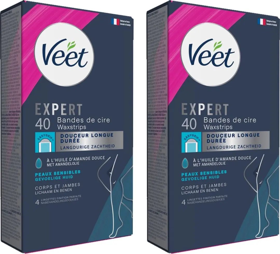 Veet Expert Koude Wasstrips Benen Sensitive 80 Stuks