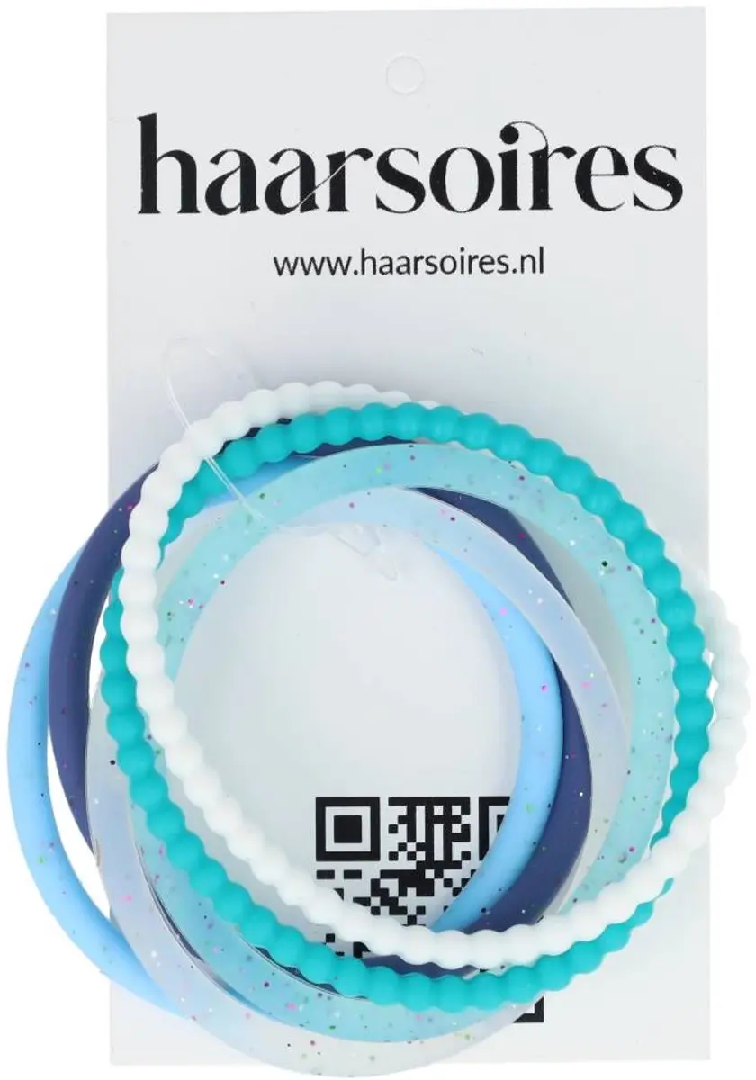 Haarsoires Basic Haarelastieken Siliconen Anti-slip - 6 Stuks - Zilver