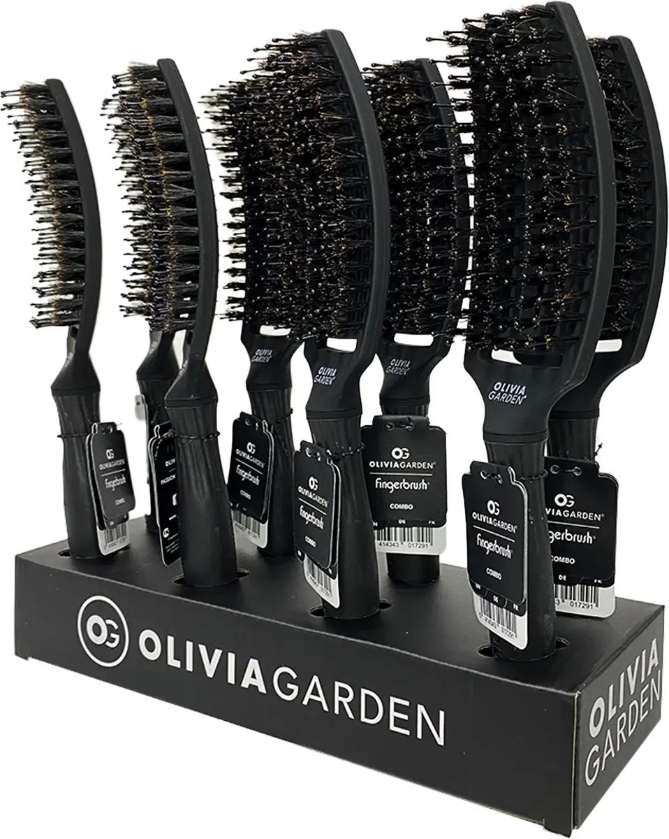 Olivia Garden Full Black Display + 8 FingerBrush Combo
