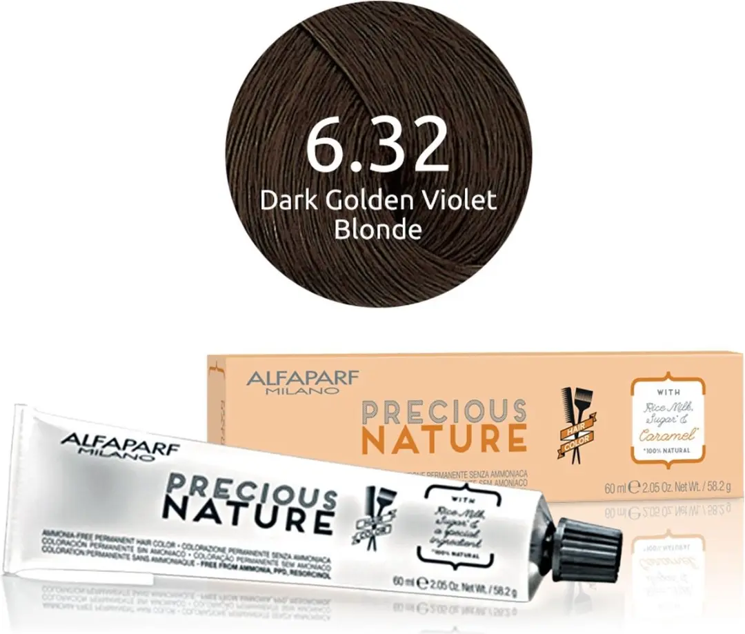 ALFAPARF Precious Nature Zwart Permanent Haarkleur 6.32 - 60ml