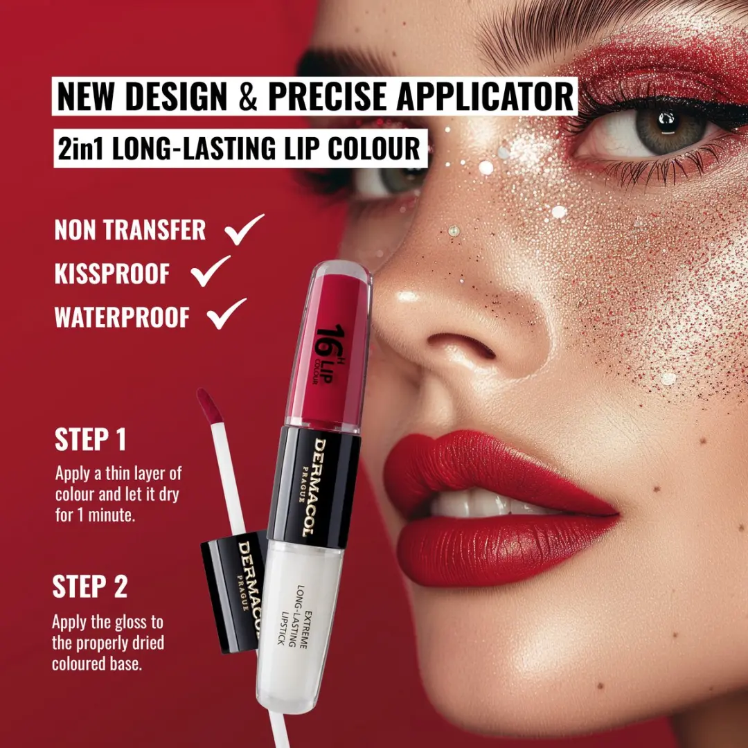 Dermacol 16-Uur Liptint Glossy Lipbalm - 8ml - Rood - afbeelding 5 van 6