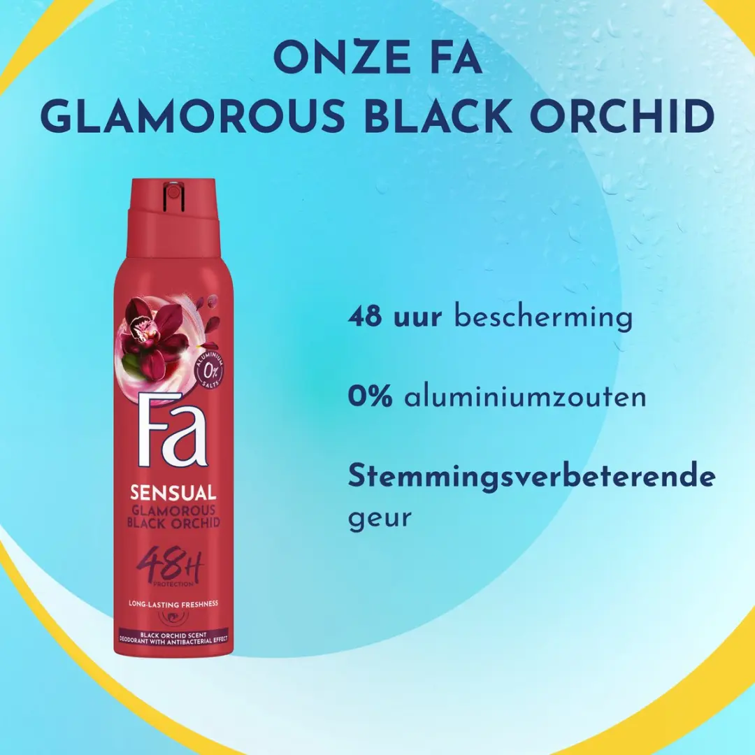 Fa Glamorous Black Orchid Deodorant Spray 6x150ml