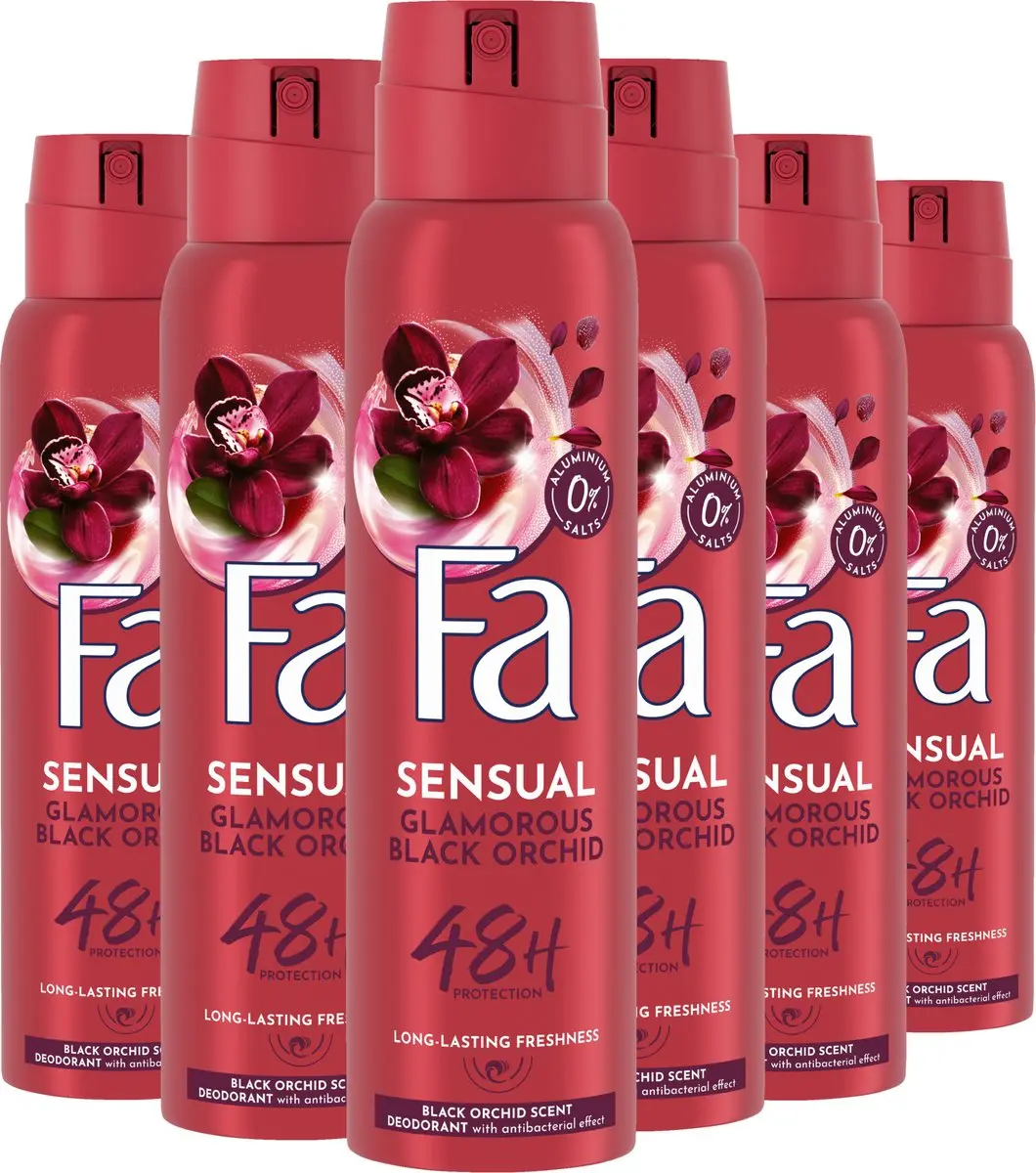 Fa Glamorous Black Orchid Deodorant Spray 6x150ml