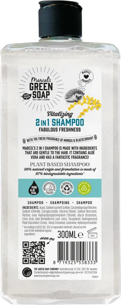 Marcel's Green Soap Shampoo & Conditioner 2-in-1 300ml - Mimosa & Black Currant