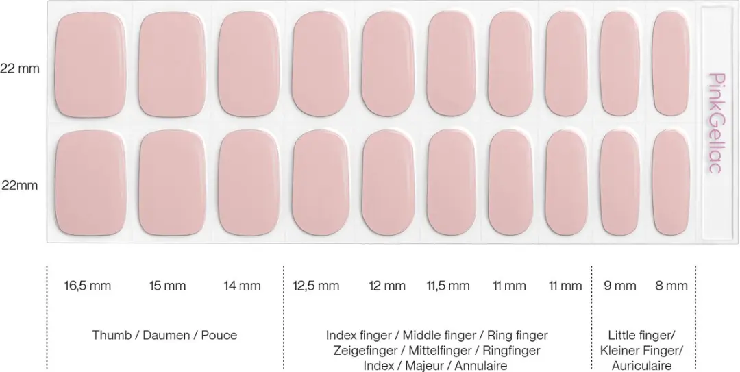 Pink Gellac UV Nagelstickers Jelly Nude 0044 - 20 Stuks