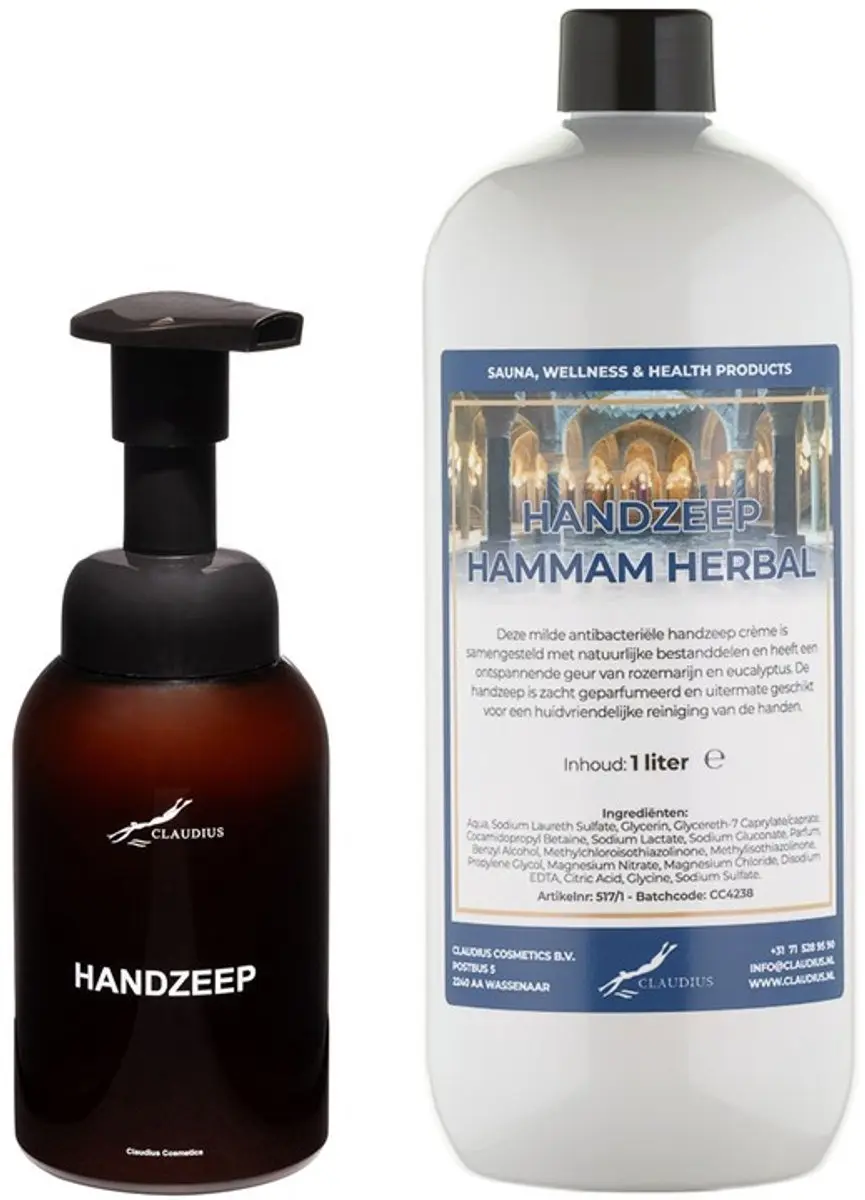 Splashbox Cosmetics Zeepdispenser 300ml + Hammam Herbal Handzeep 1L