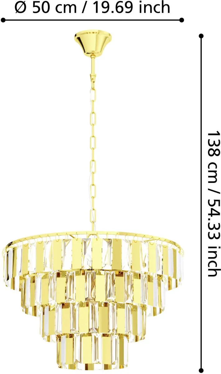 EGLO Erseka Hanglamp - E14 - 48.5 cm - Messing