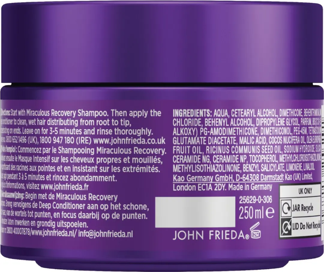 John Frieda Frizz Ease Voedend Haarmasker 250ml