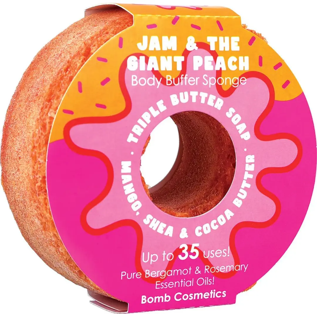 Bomb Cosmetics Jam & the Giant Peach Donut Body Buffer