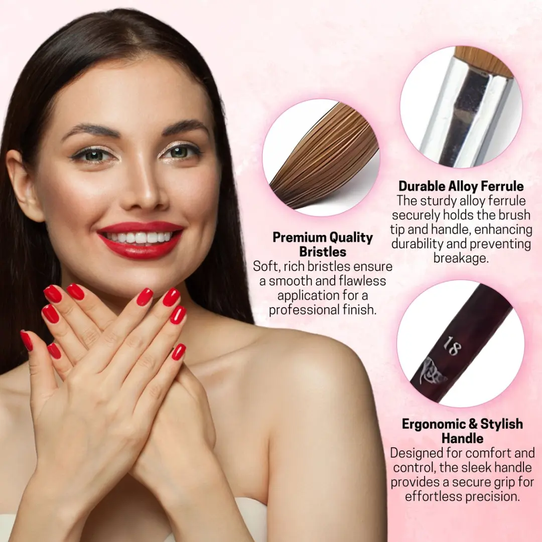 Guardian Beauty EZFlow Acryl Penseel #18 - Donkere Kastanje