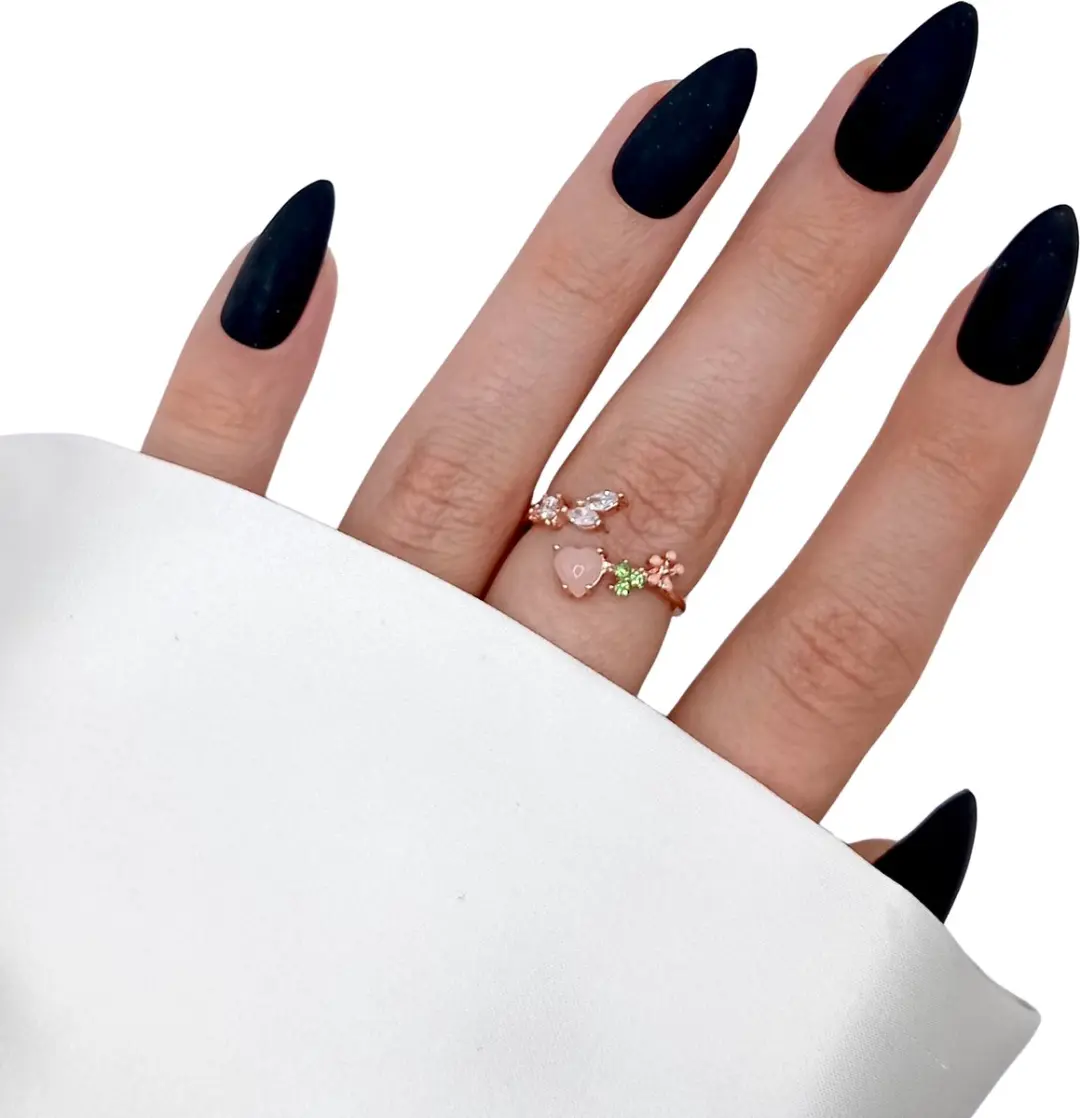 SD Press on Nails B-116 Plaknagels - 20 Stuks - Zwart Matte