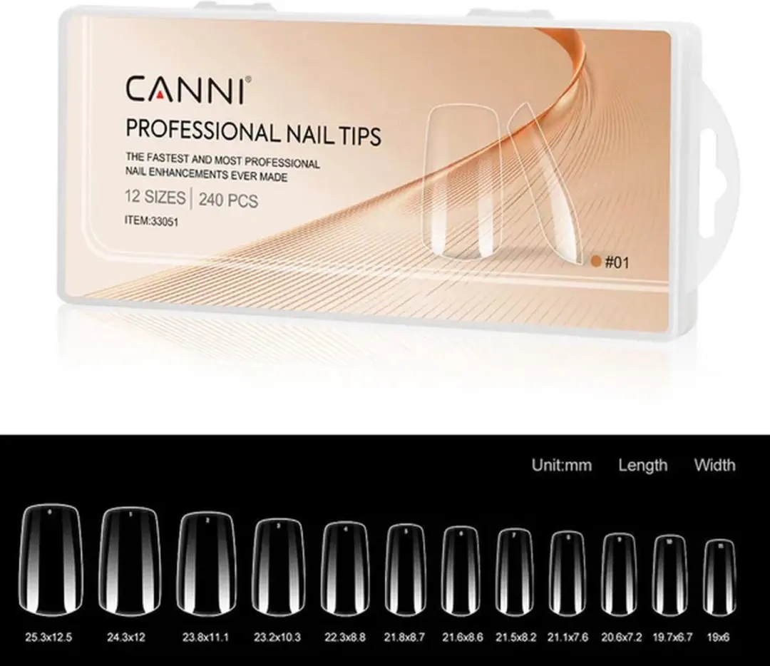 Canni Nageltips Transparant Square