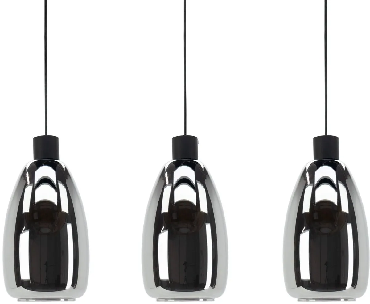 Eglo Chelvey Hanglamp E27 - 89,5 cm - Glas/Metalen - Zwart