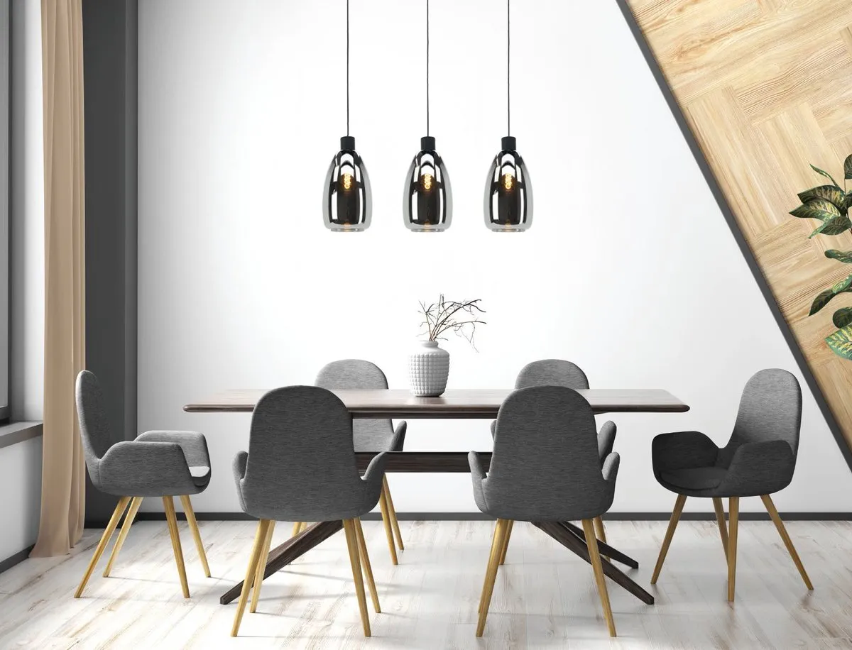 Eglo Chelvey Hanglamp E27 - 89,5 cm - Glas/Metalen - Zwart