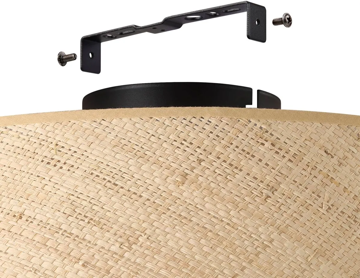 Eglo Marford Plafondlamp Ø50cm - Zwart/Bruin