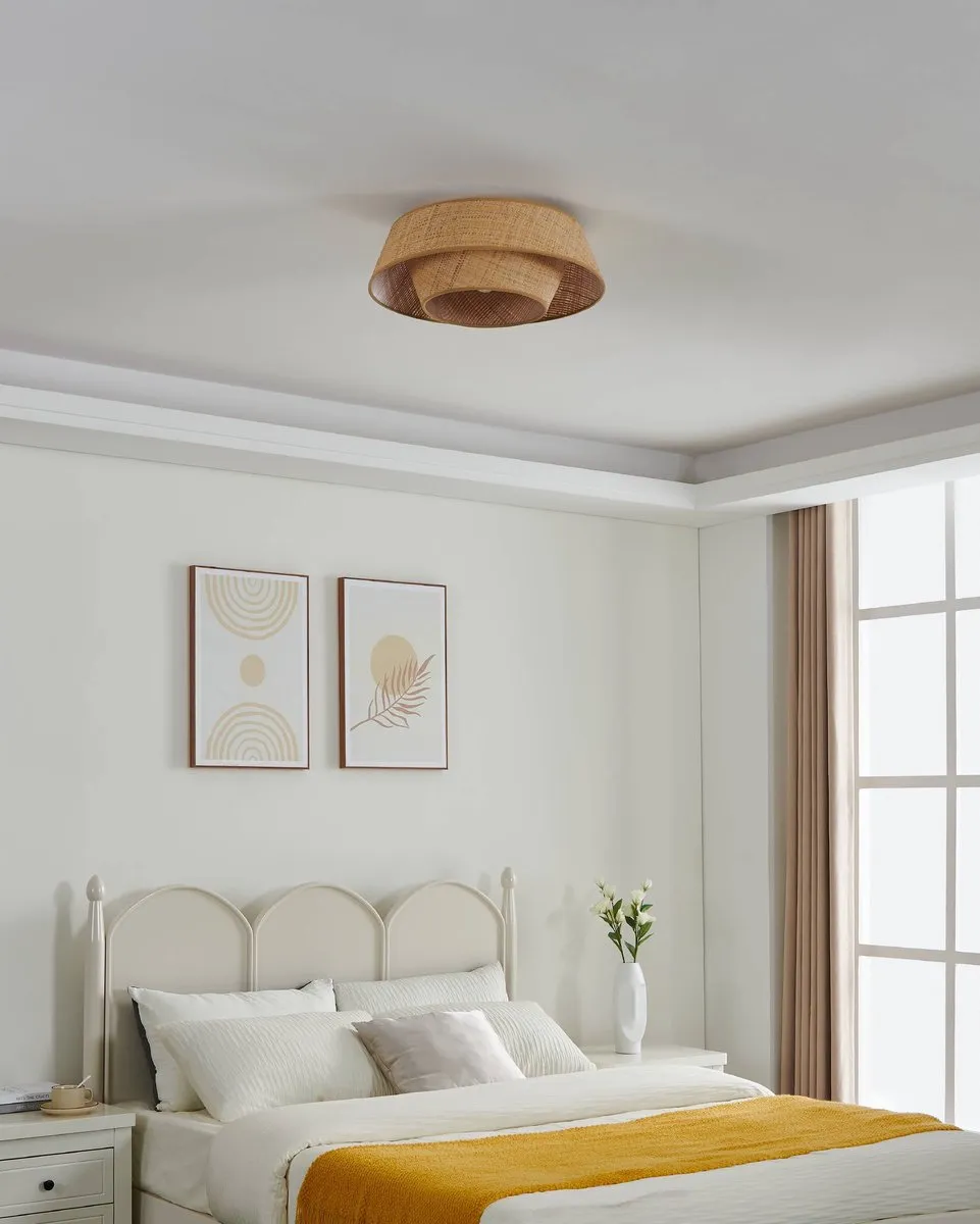 Eglo Marford Plafondlamp Ø50cm - Zwart/Bruin