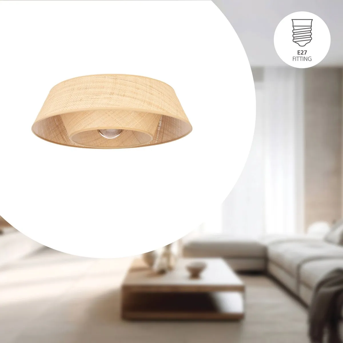 Eglo Marford Plafondlamp Ø50cm - Zwart/Bruin