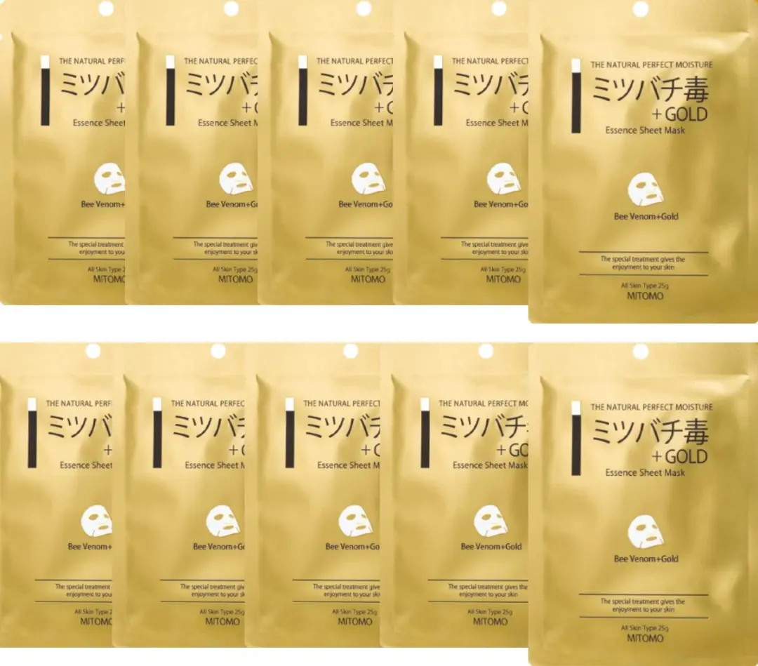 Mitomo Gold & BeeVenom Gezichtsmasker 10 Stuks