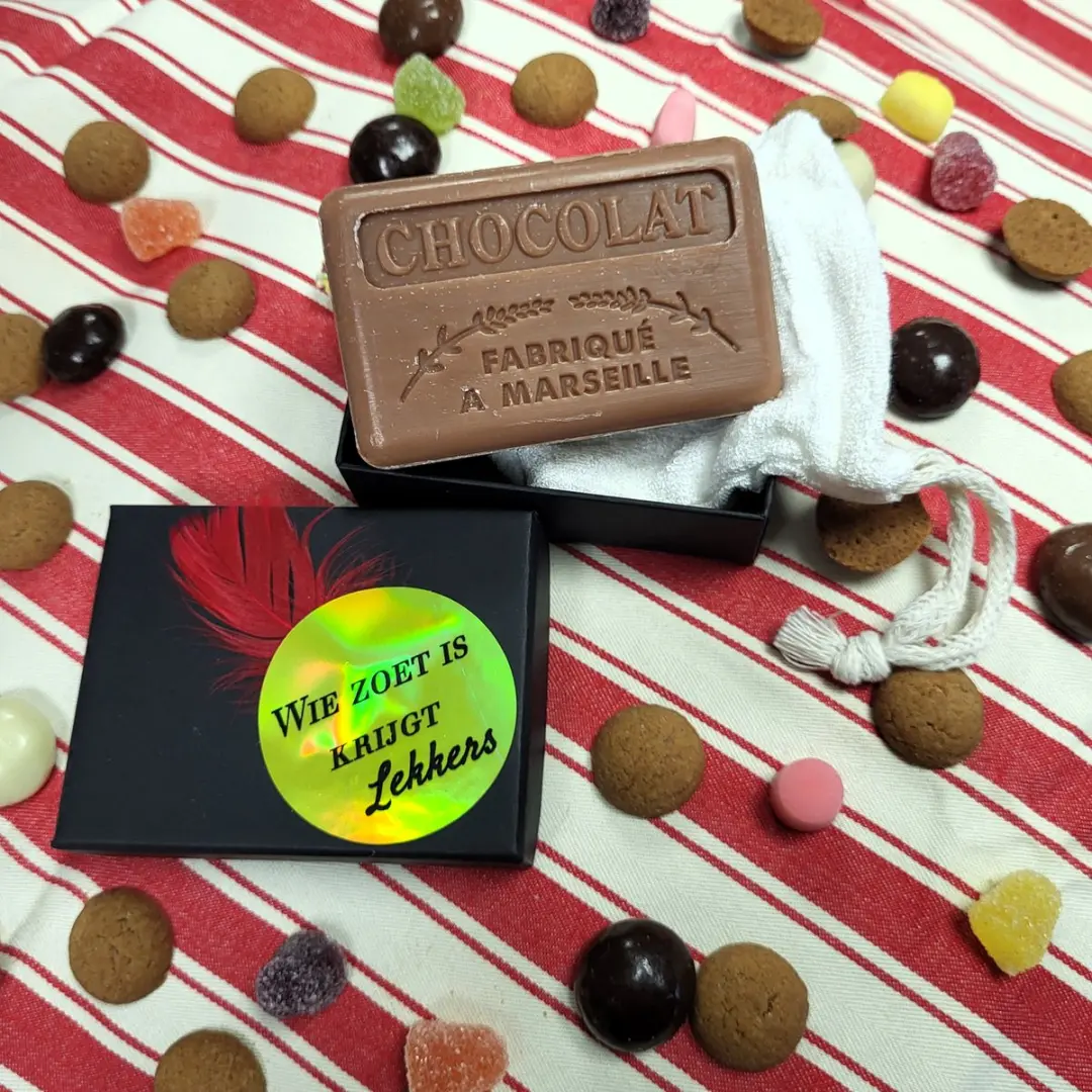 Savon de Marseille Chocolade Zeep met Bamboe Zak 2x125g
