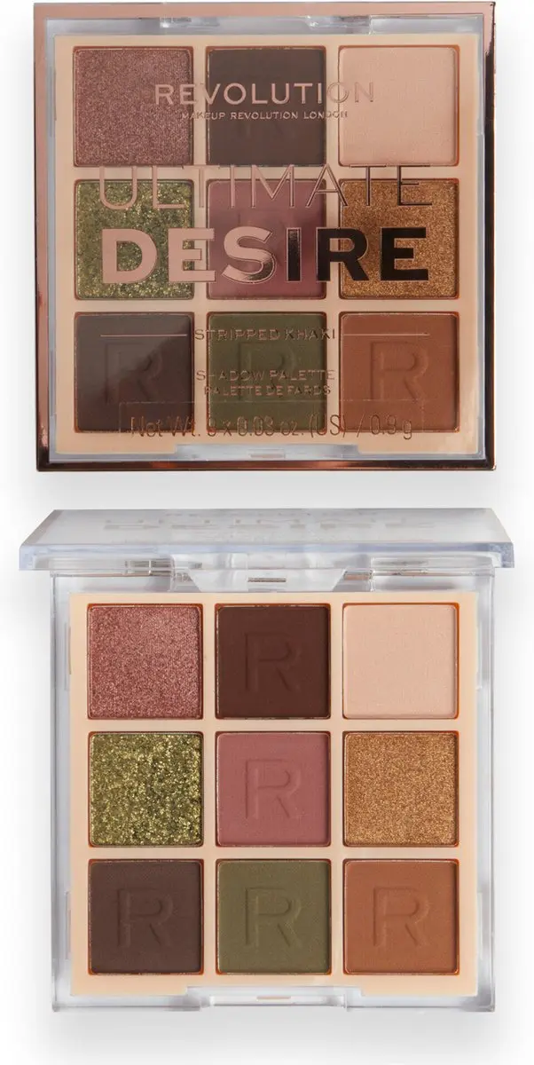 Makeup Revolution Ultimate Desire Oogschaduw Palette Stripped Khaki - 9 Kleuren