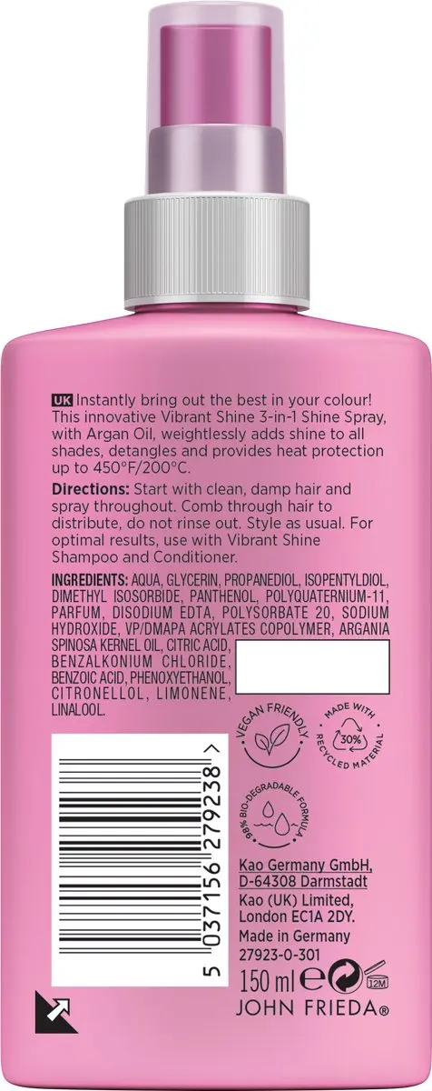 John Frieda Vibrant Shine Wax 150ml