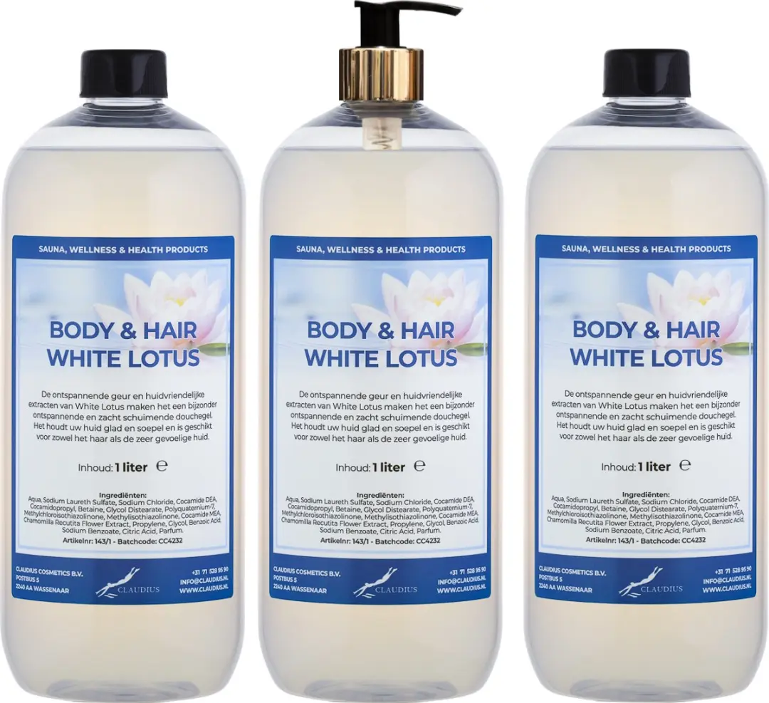 Splashbox Cosmetics Body & Hair White Lotus 1L - 3 Stuks