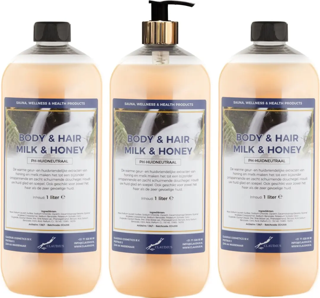 Splashbox Cosmetics Body & Hair Milk & Honey 1L - 3 Stuks