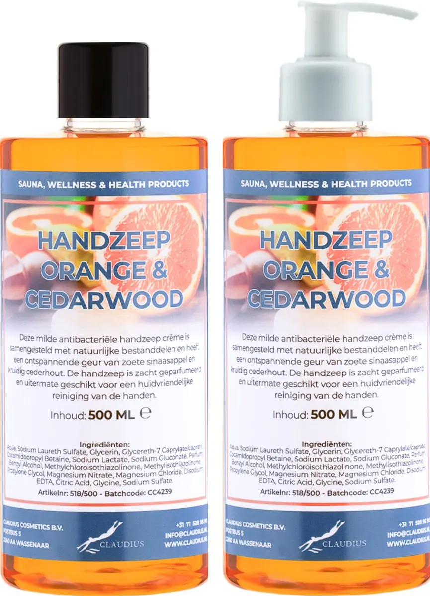 Splashbox Cosmetics Handzeep Sweet Orange & Cedarwood 1L