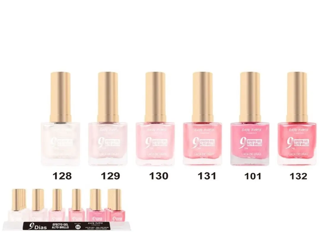 Easy Paris Set 6 Flesjes Parelmoer Nagellak 13ml - Roze/Wit/Ivoor