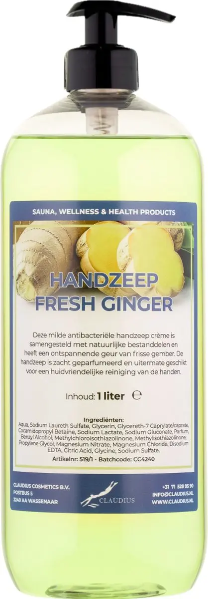 Splashbox Cosmetics Handzeep Fresh Ginger 1L