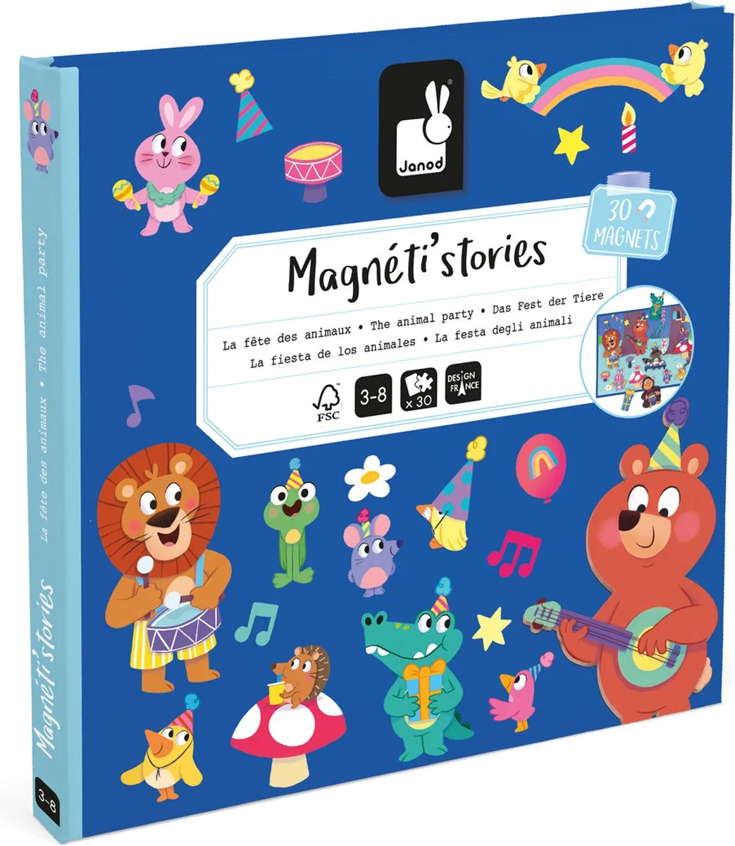 Janod Magneti Stories Dierenfeest Magneetset 30 Magneten