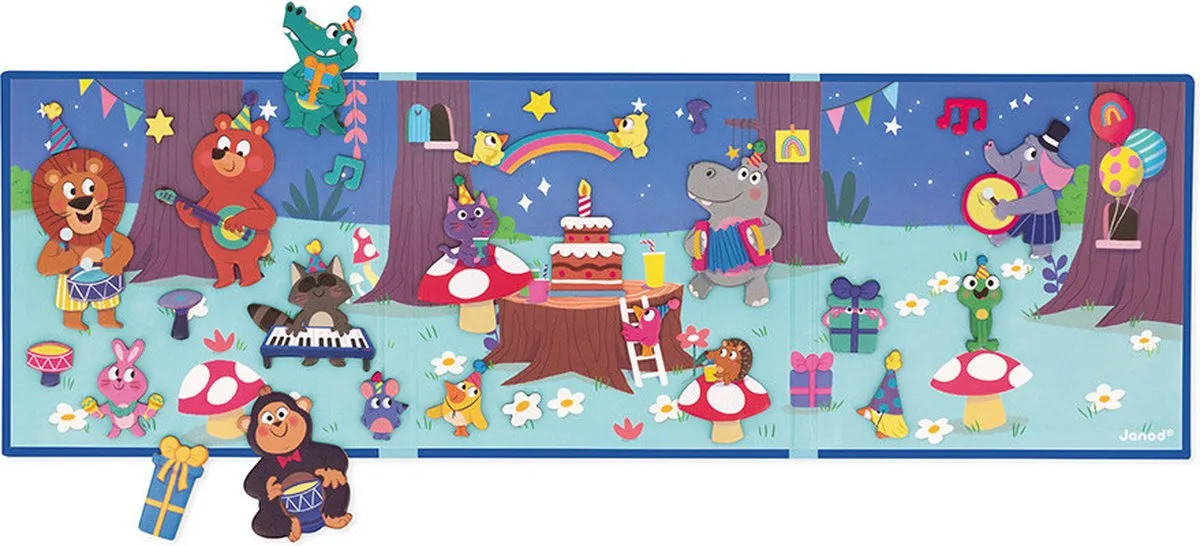Janod Magneti Stories Dierenfeest Magneetset 30 Magneten - afbeelding 6 van 6