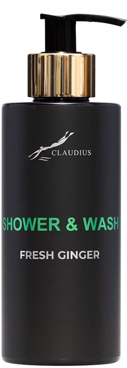 Splashbox Cosmetics Shower & Wash Fresh Ginger 300ml - Gouden pomp