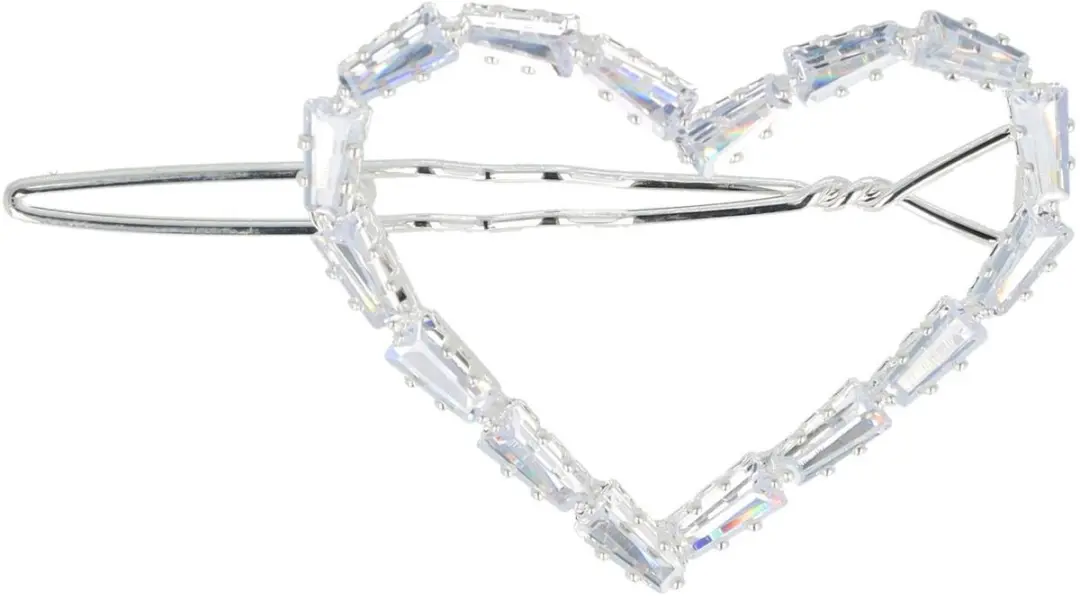 Haarsoires Haarspeld 4cm Hartje Facet Steentjes