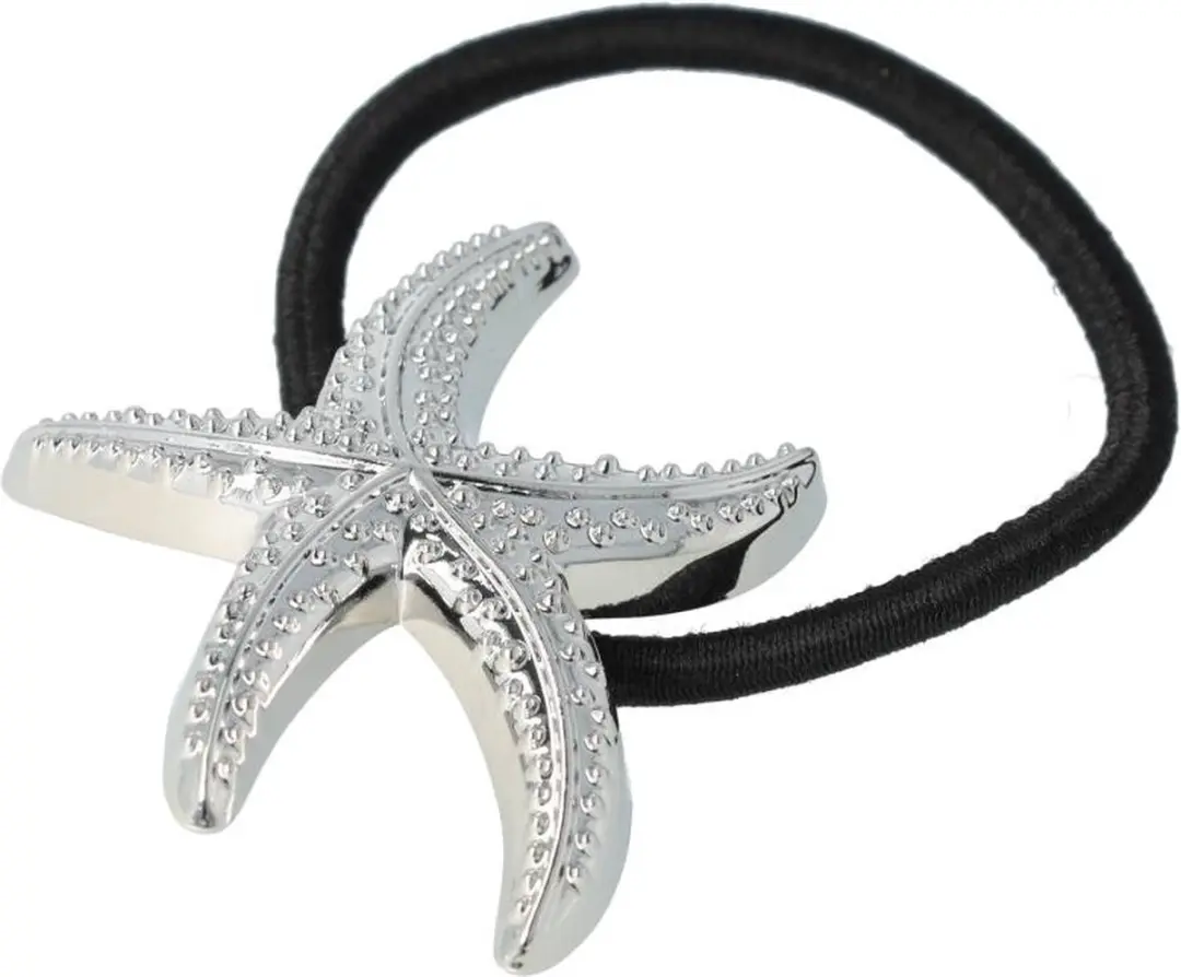 Haarsoires Haarelastiek Cuff 5cm - Zwart Zilver