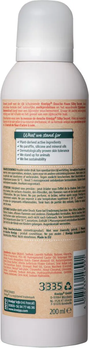 Kneipp Silky Secret Douche Foam 200ml - 6 Stuks