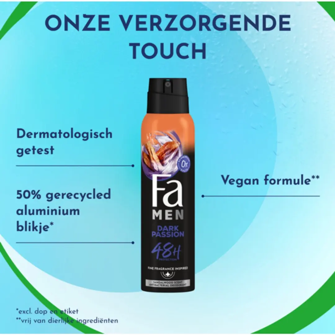 Fa Men Deodorant Spray Dark Passion - 3x150ml