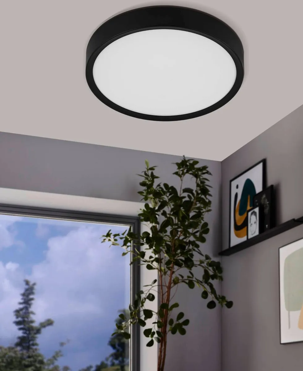 Eglo Musurita Plafondlamp LED Ø34cm - Zwart/Wit - afbeelding 6 van 6