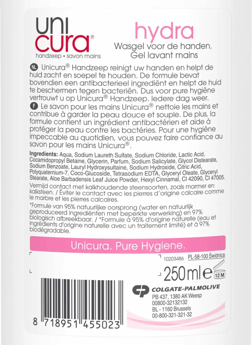 Unicura Hydra Handzeep 250ml - 6 Stuks