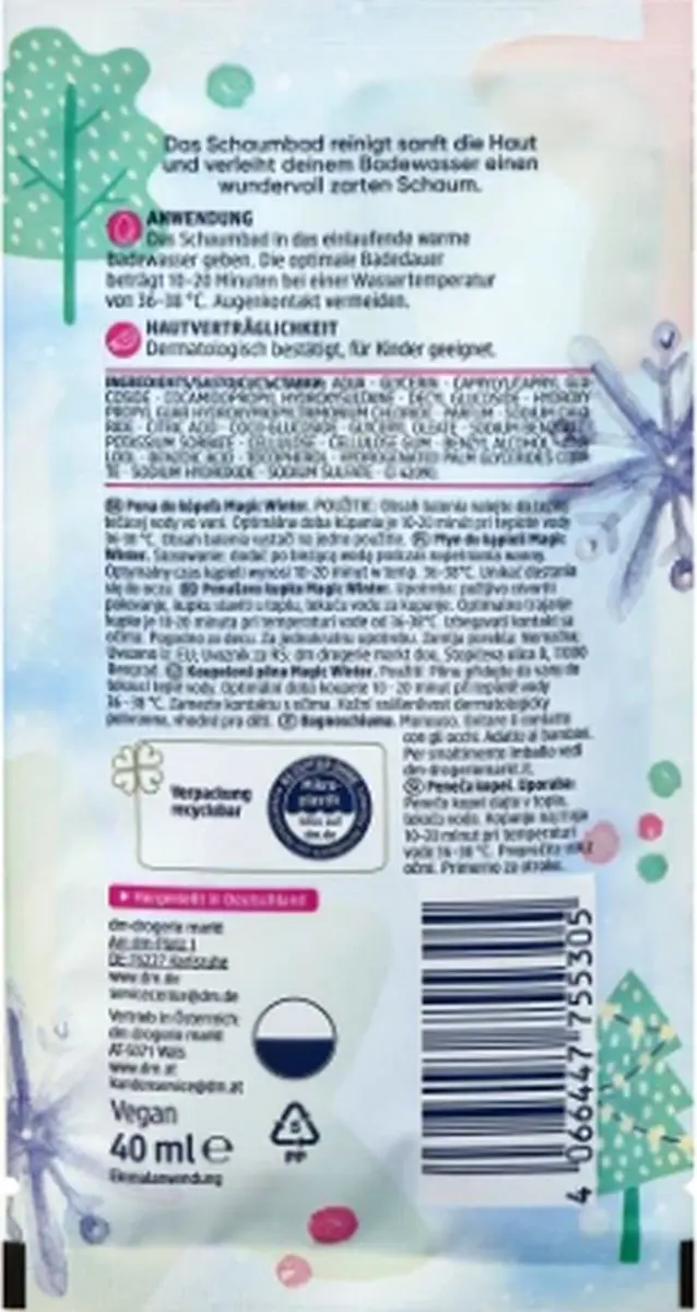 Balea Winter Badschuim Magic Winter 40ml