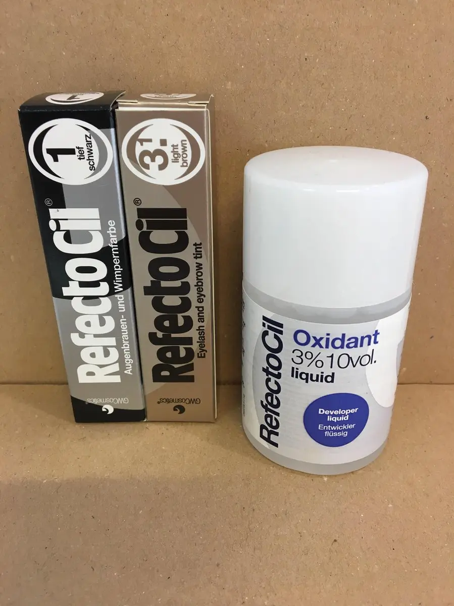 Refectocil nr.1 Zwart + nr.3.1 Lichtbruin Oxidant 130ml - 3 Stuks