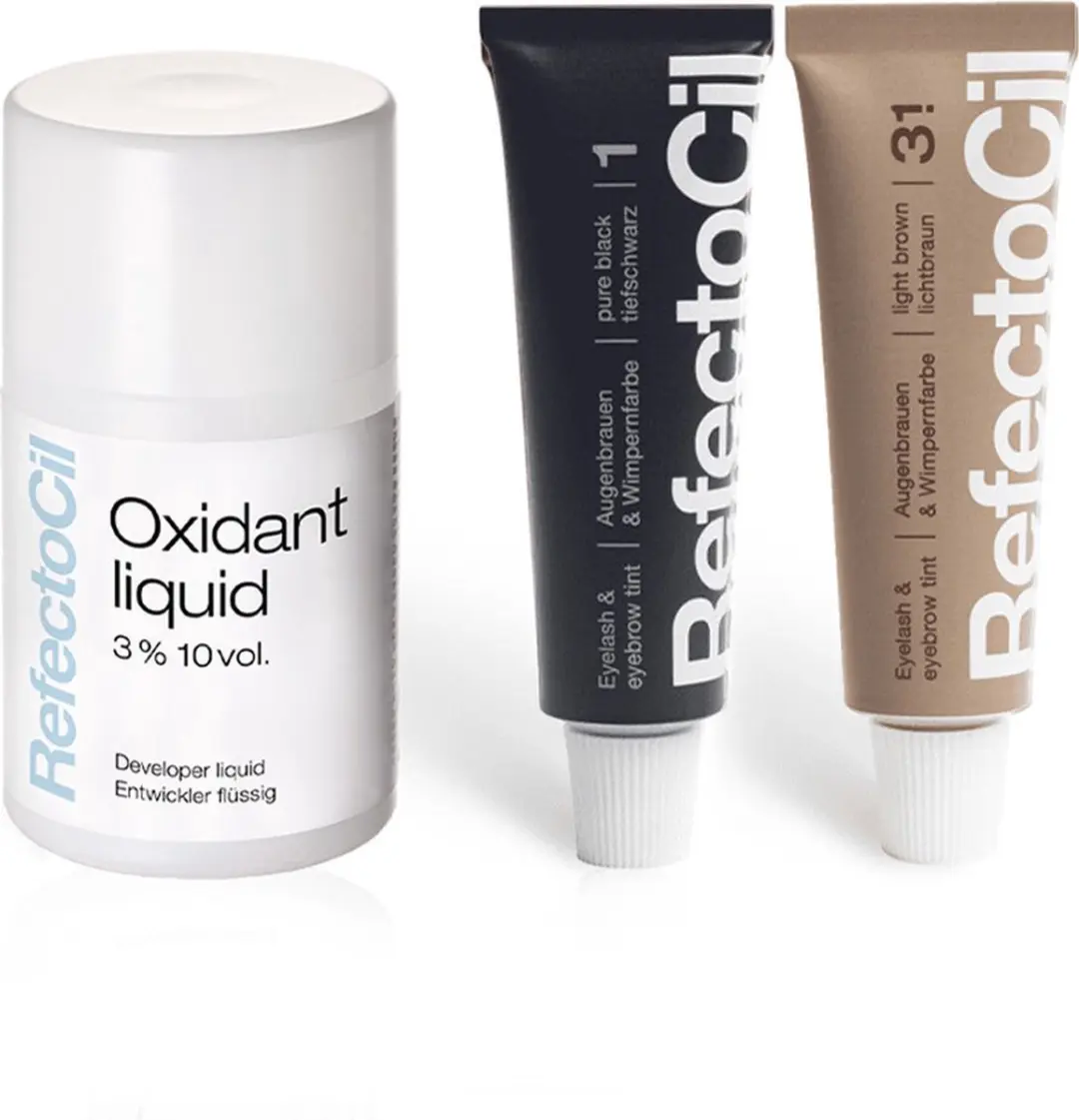 Refectocil nr.1 Zwart + nr.3.1 Lichtbruin Oxidant 130ml - 3 Stuks