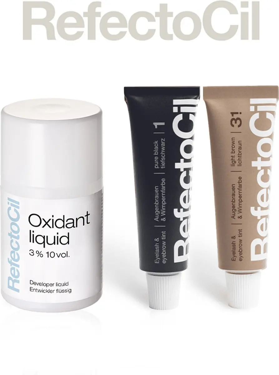 Refectocil nr.1 Zwart + nr.3.1 Lichtbruin Oxidant 130ml