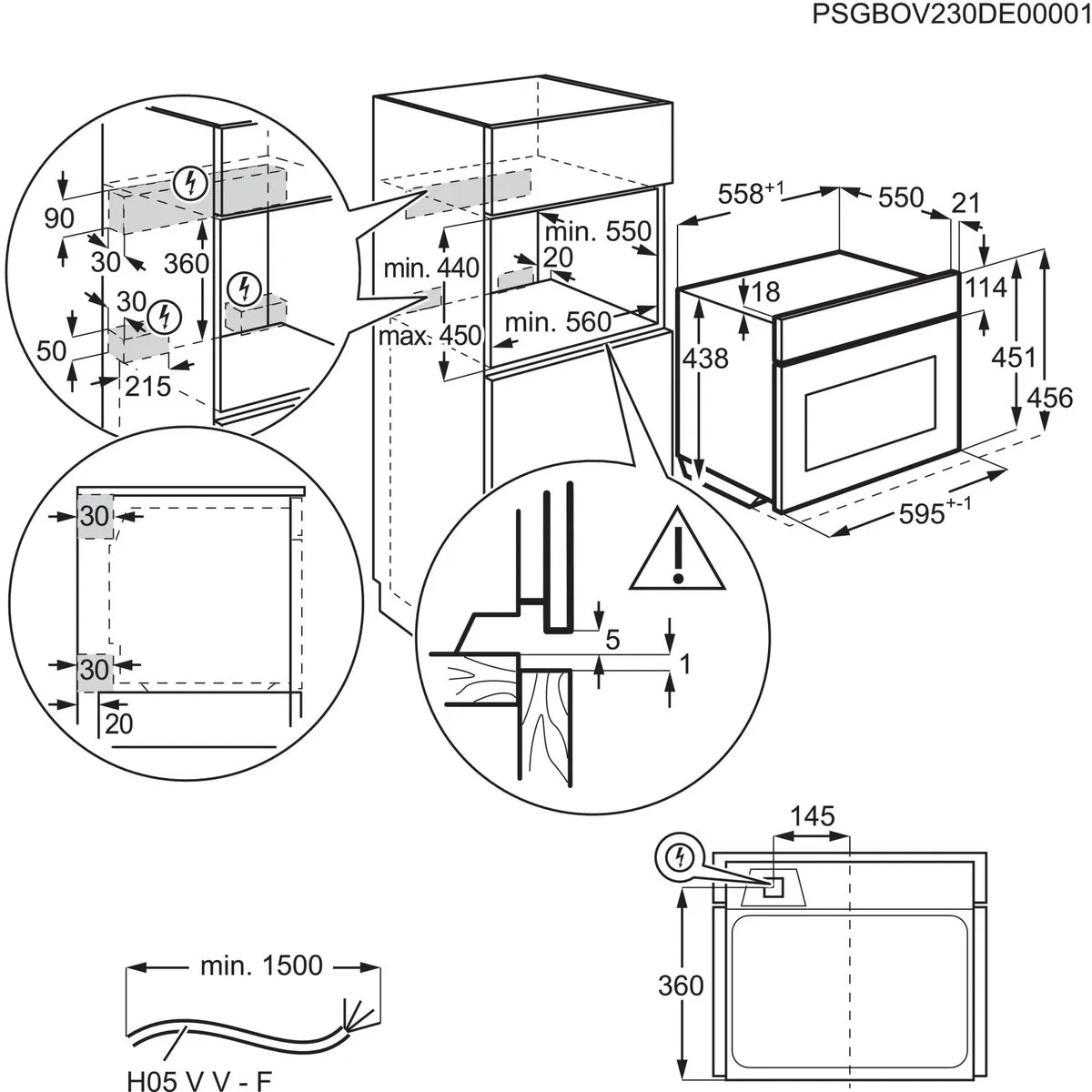 AEG TK8NK72WB Inbouwoven - 44L Zwart